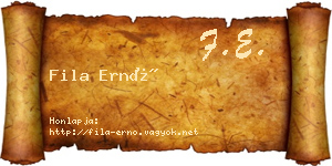 Fila Ernő névjegykártya